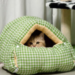 Convertible Flannel Pet Cave Bed