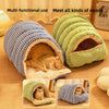 Convertible Flannel Pet Cave Bed