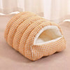 Convertible Flannel Pet Cave Bed