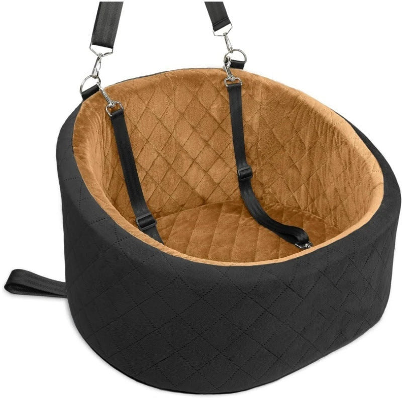 Portable Suede Car Dog Bed