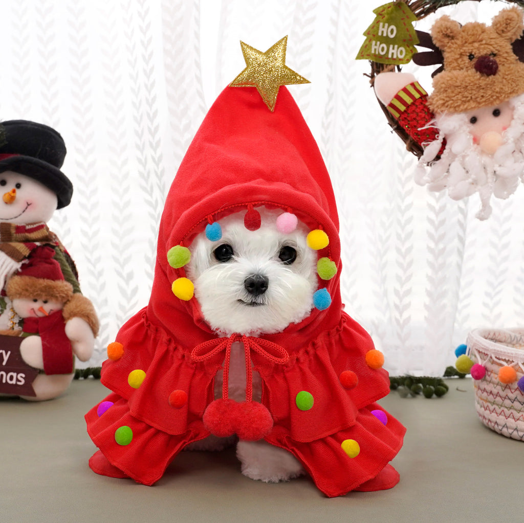 Christmas Tree Design Warm Pet Cloak Cape