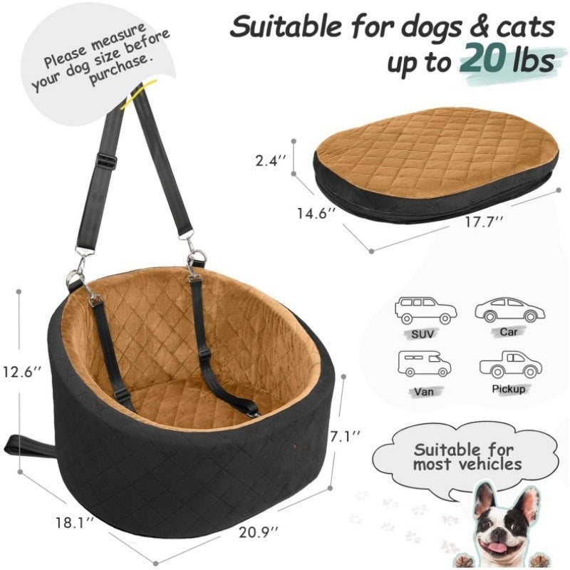 Car dog bed, small dog crate, portable pet carrier for cars