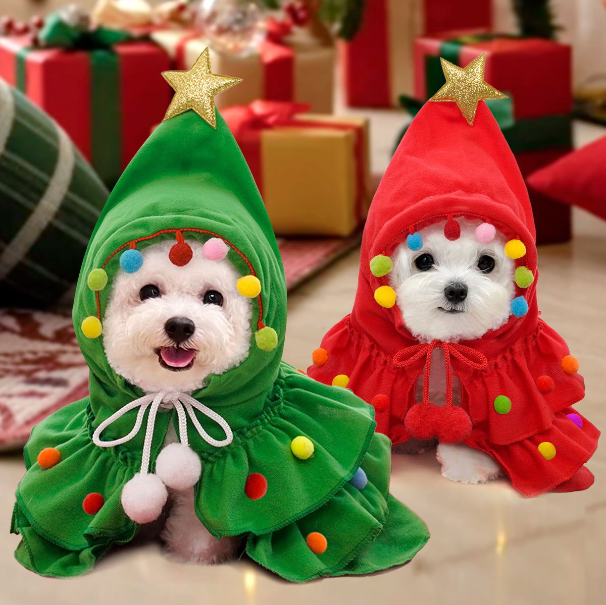 Christmas Tree Design Warm Pet Cloak Cape