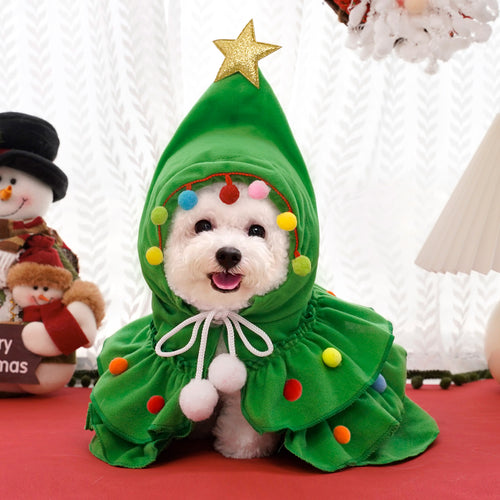 Christmas Tree Design Warm Pet Cloak Cape