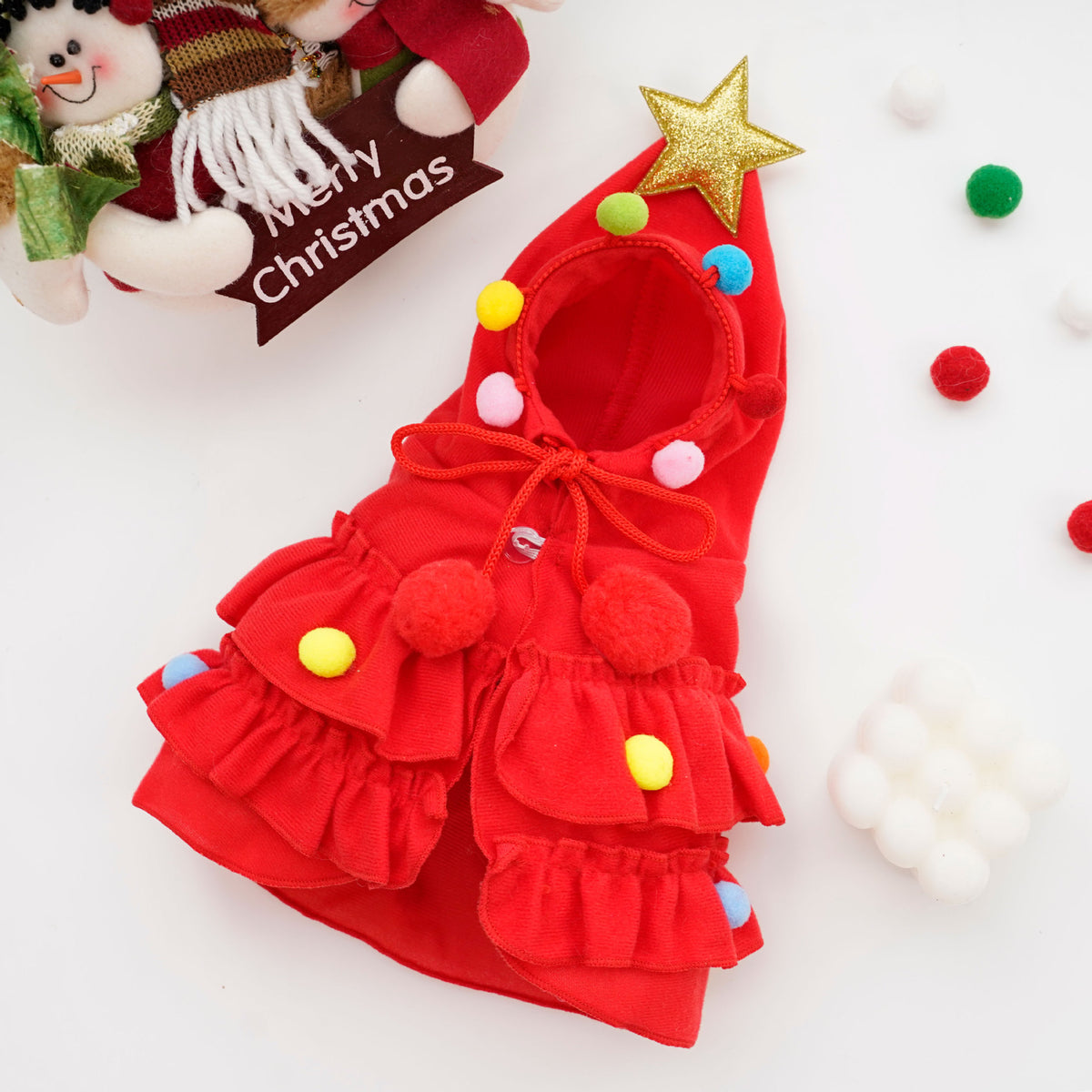 Christmas Tree Design Warm Pet Cloak Cape