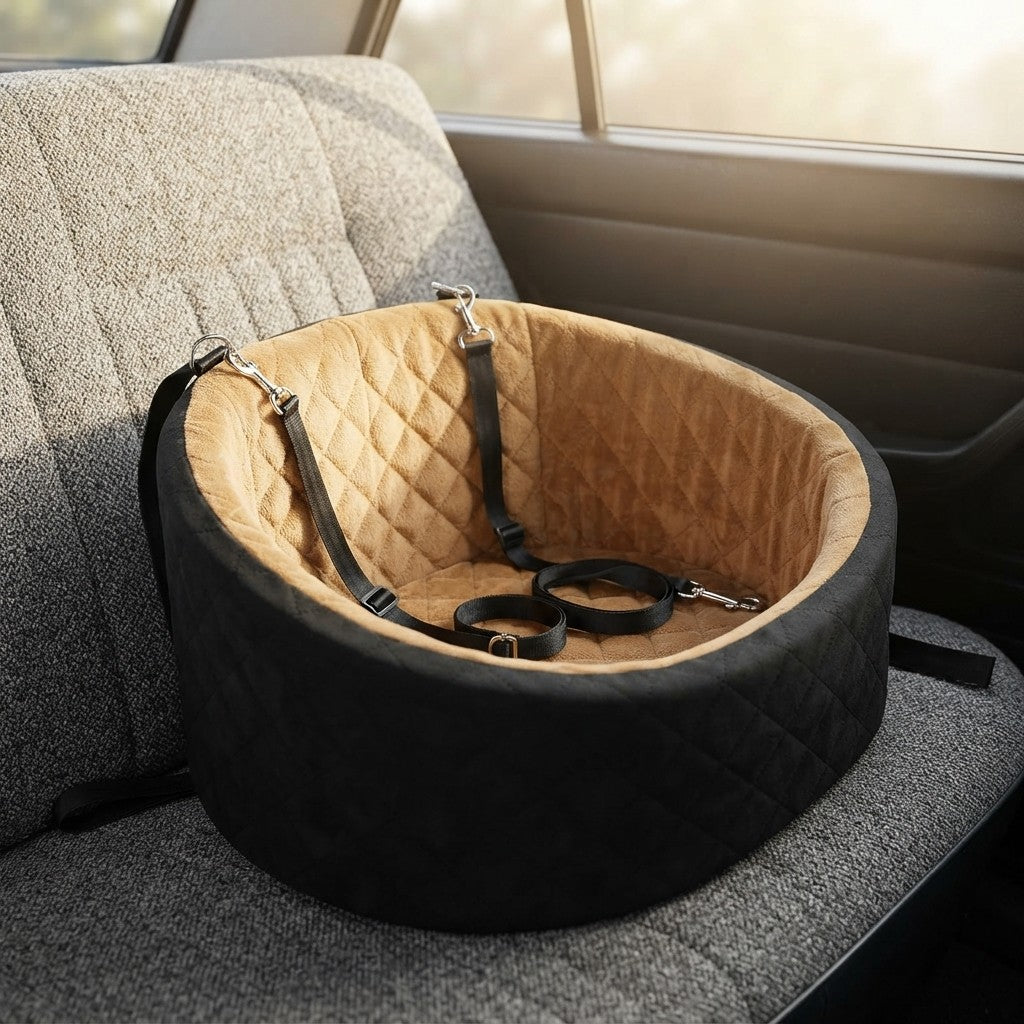 Portable Suede Car Dog Bed